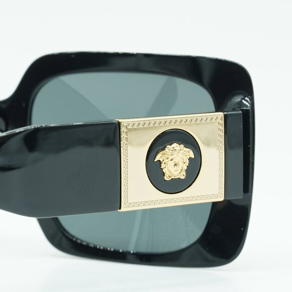 Versace VE4405 GB1/87 Sunglasses Black Square Frame, Dark Grey Lenses - Picture 6 of 11